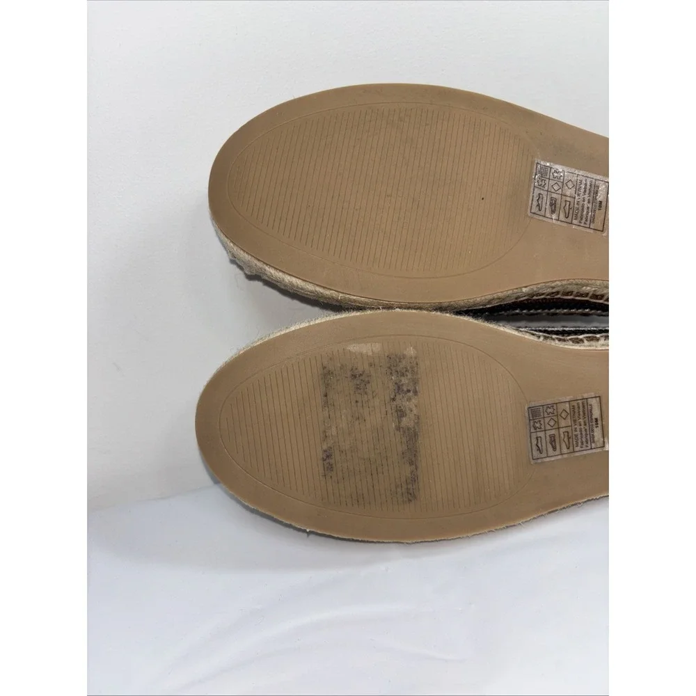 Chico's Giada Deco Womens 10M Espadrille Flats Nude Crochet Slip On Coastal Chic